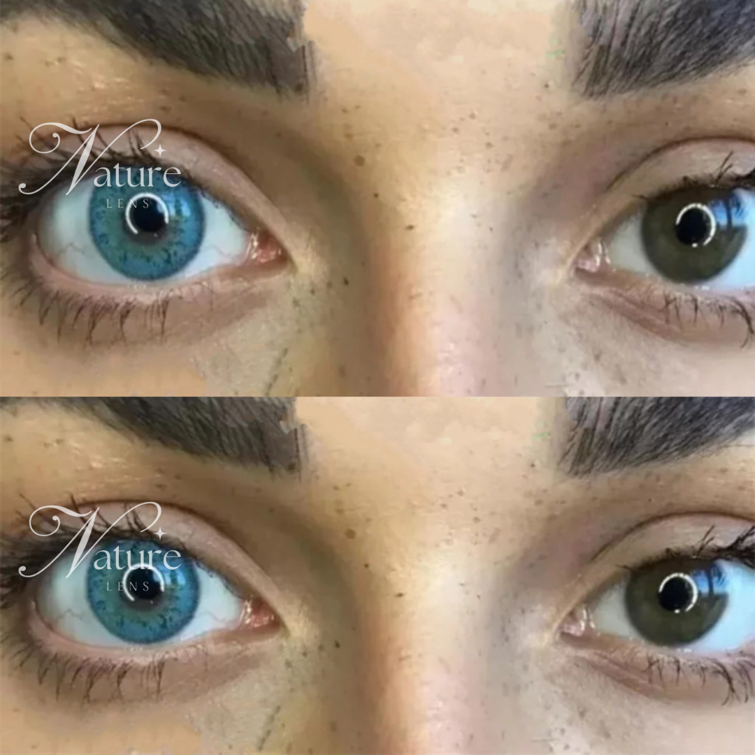 Lente de contato anual Azul Russo com grau para miopia (caixa c/ 2 peças)