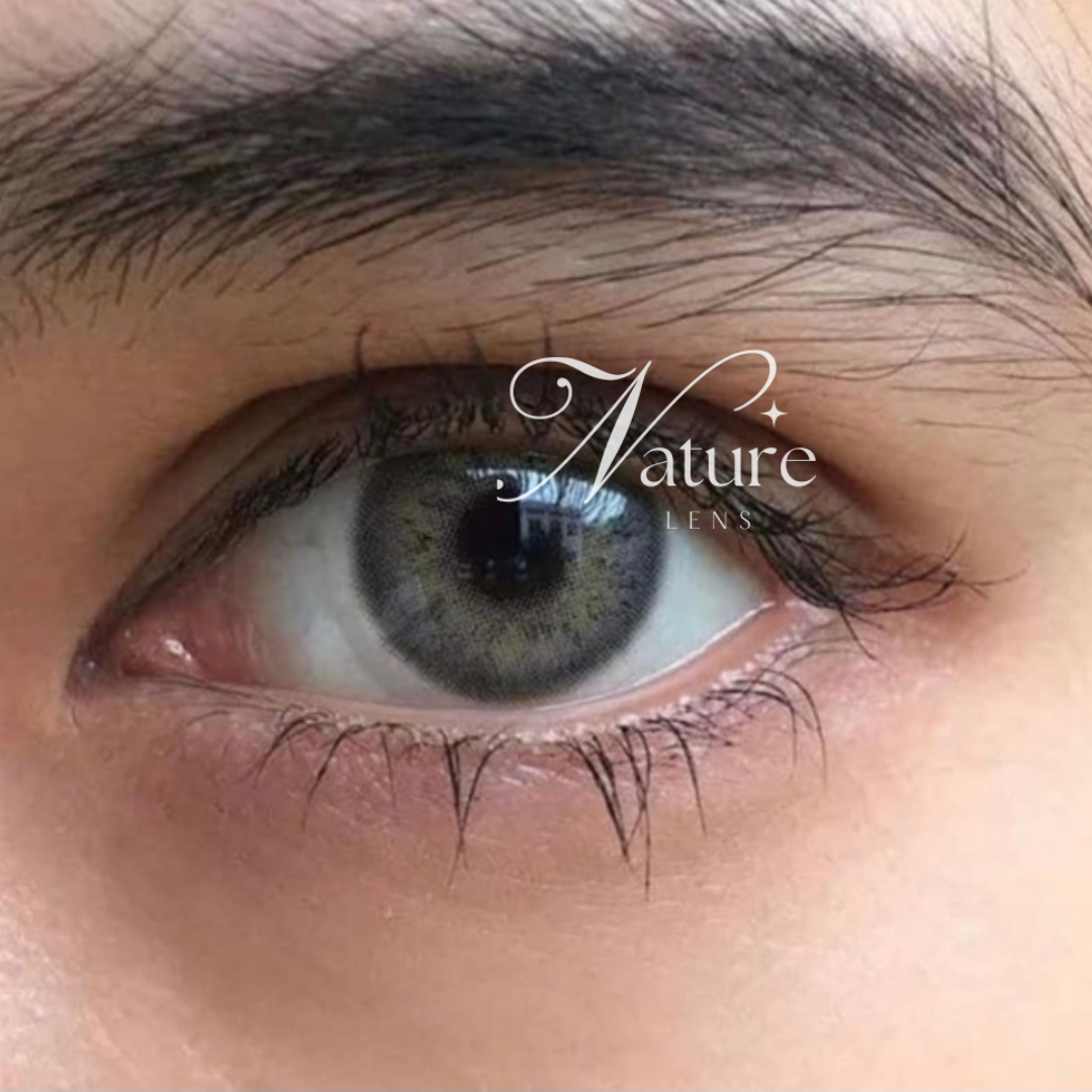 Lente de contato anual Cinza Russo com grau para miopia (caixa c/ 2 peças)