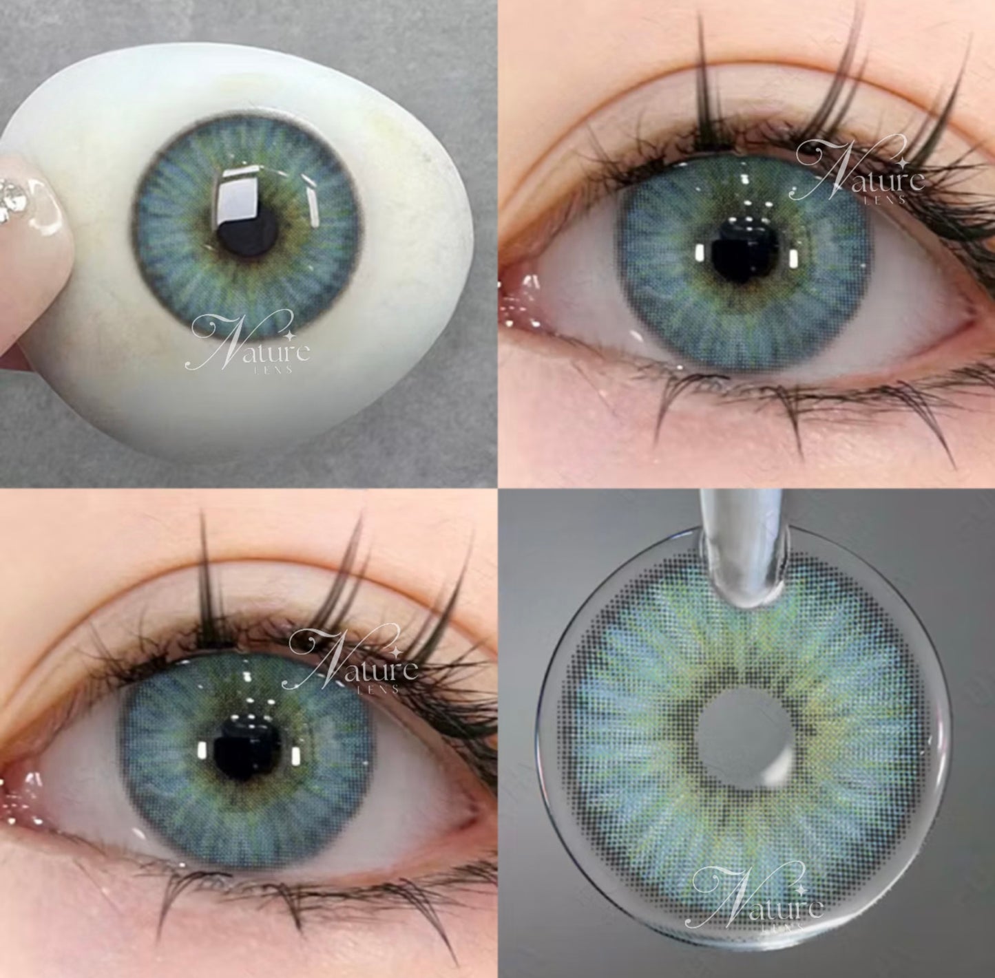 Lente de contato anual pupila pequena Malibu Estonya Colors com grau para miopia (caixa c/ 2 peças)