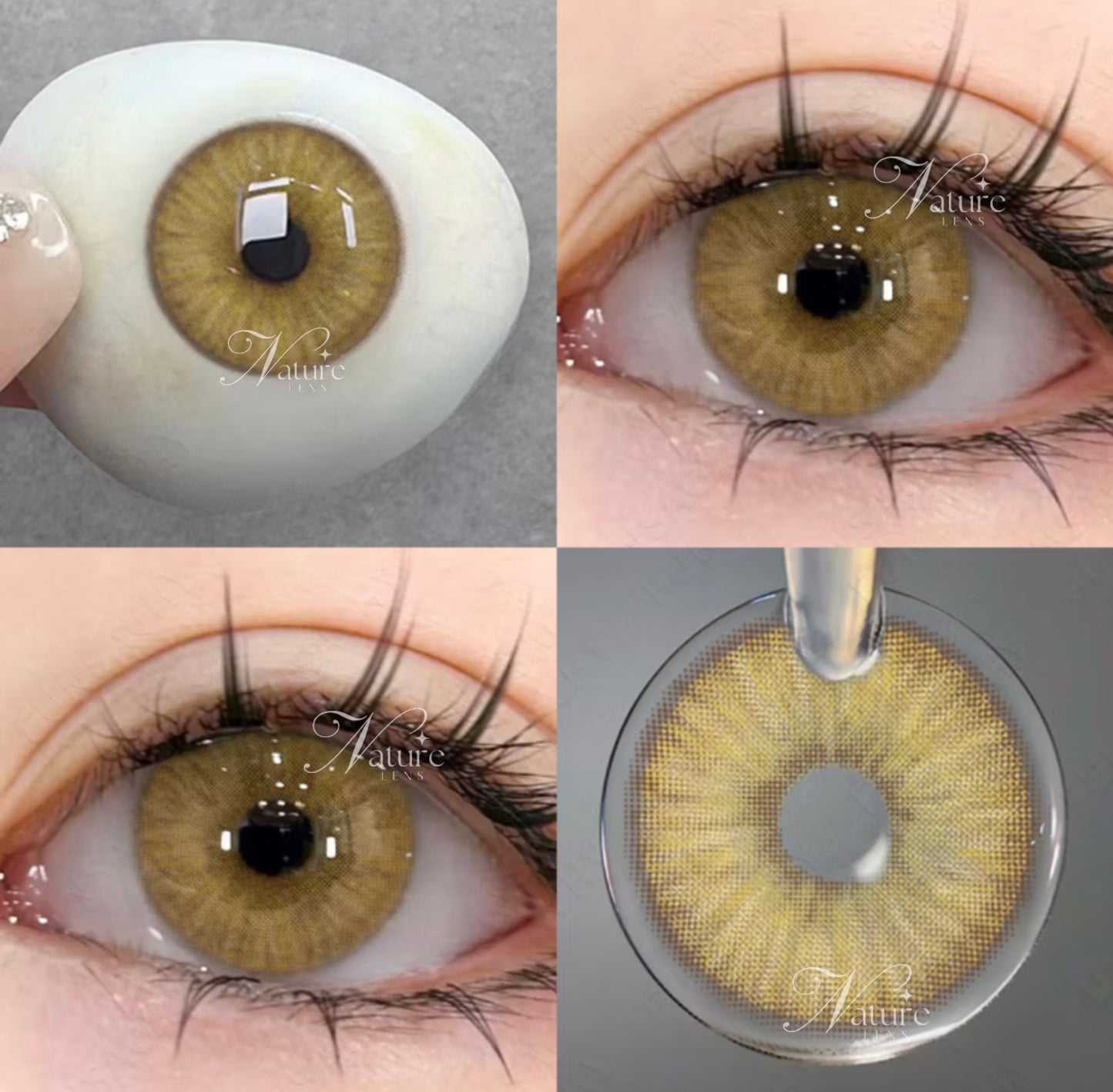 Lente de contato anual pupila pequena Malibu Estonya Colors com grau para miopia (caixa c/ 2 peças)