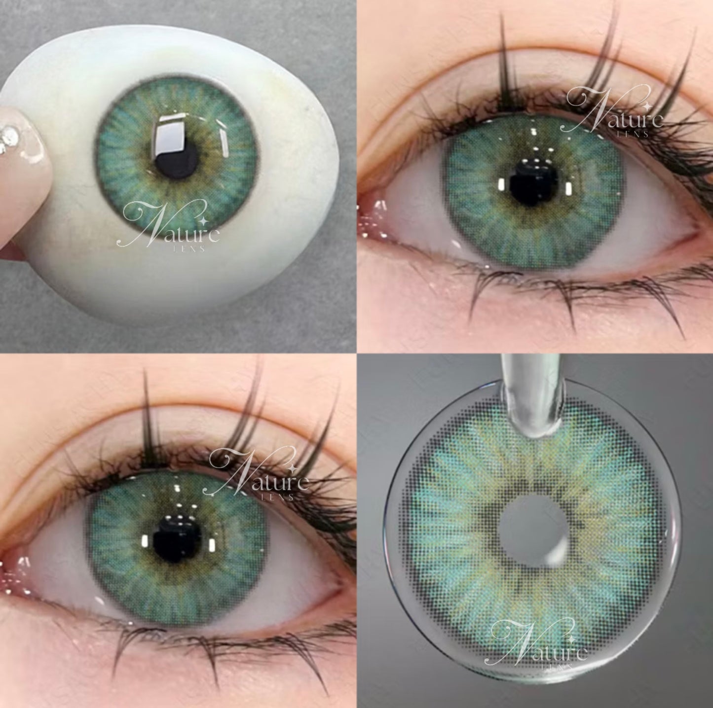 Lente de contato anual pupila pequena Malibu Estonya Colors com grau para miopia (caixa c/ 2 peças)