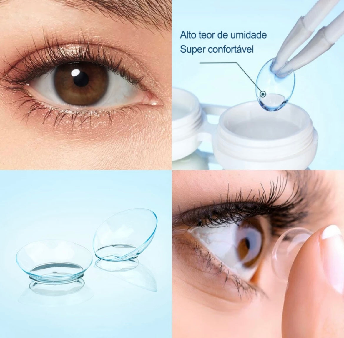 Lente de contato anual Incolor com grau para miopia (caixa c/ 2 peças)
