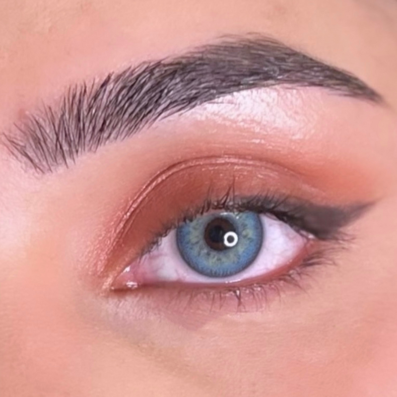 Lente de contato anual Azul Russo com grau para miopia (caixa c/ 2 peças)