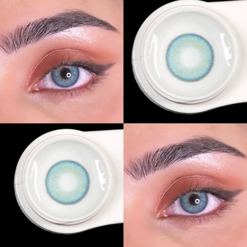 Lente de contato anual Azul Russo com grau para miopia (caixa c/ 2 peças)