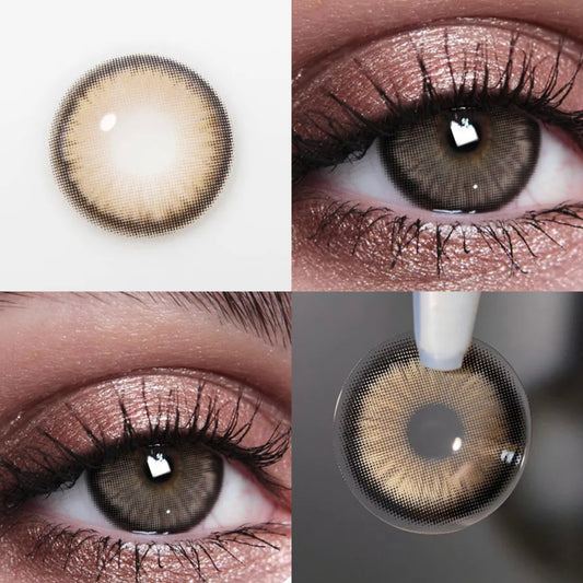 Lente de contato anual com grau para miopia Mirage Brown (caixa c/ 2 peças)