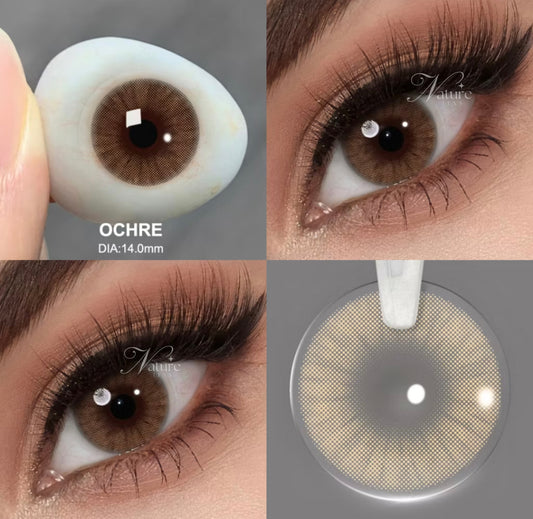 Lente de contato anual Queen Ochre (caixa c/ 2 peças)