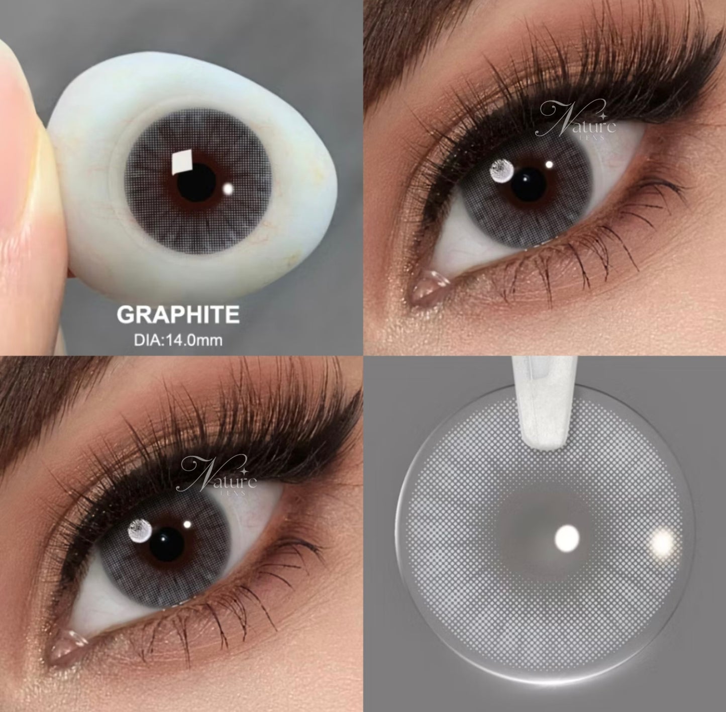 Lente de contato anual Queen Graphite (caixa c/ 2 peças)