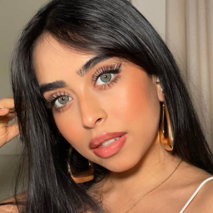 Lente de contato anual pupila reduzida Siri Green (caixa c/ 2 peças)