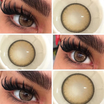 Lente de contato anual com grau para miopia Mirage Brown (caixa c/ 2 peças)