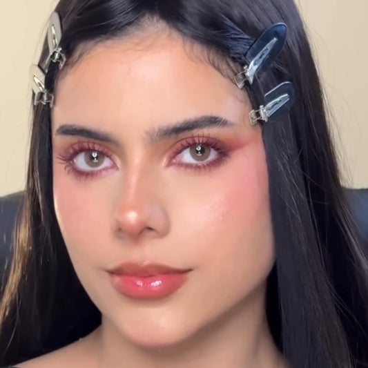 Lente de contato anual Queen H. Ocre com grau para miopia (caixa c/ 2 peças)