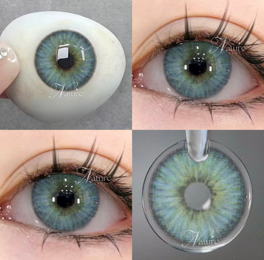 Lente de contato anual pupila pequena Malibu Estonya Colors com grau para miopia (caixa c/ 2 peças)