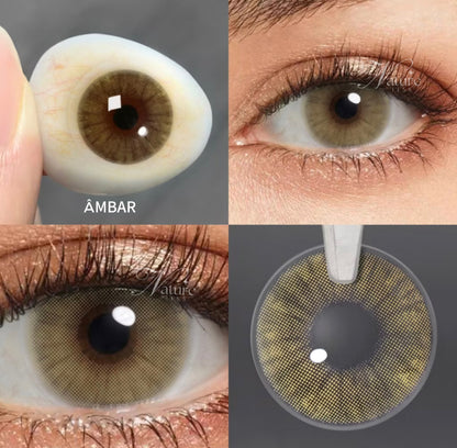 Lente de contato anual Queen Âmbar (caixa c\ 2 peças)