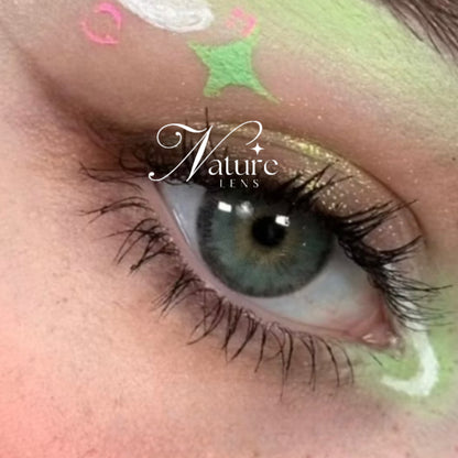 Lente de contato anual pupila reduzida Siri Green (caixa c/ 2 peças)