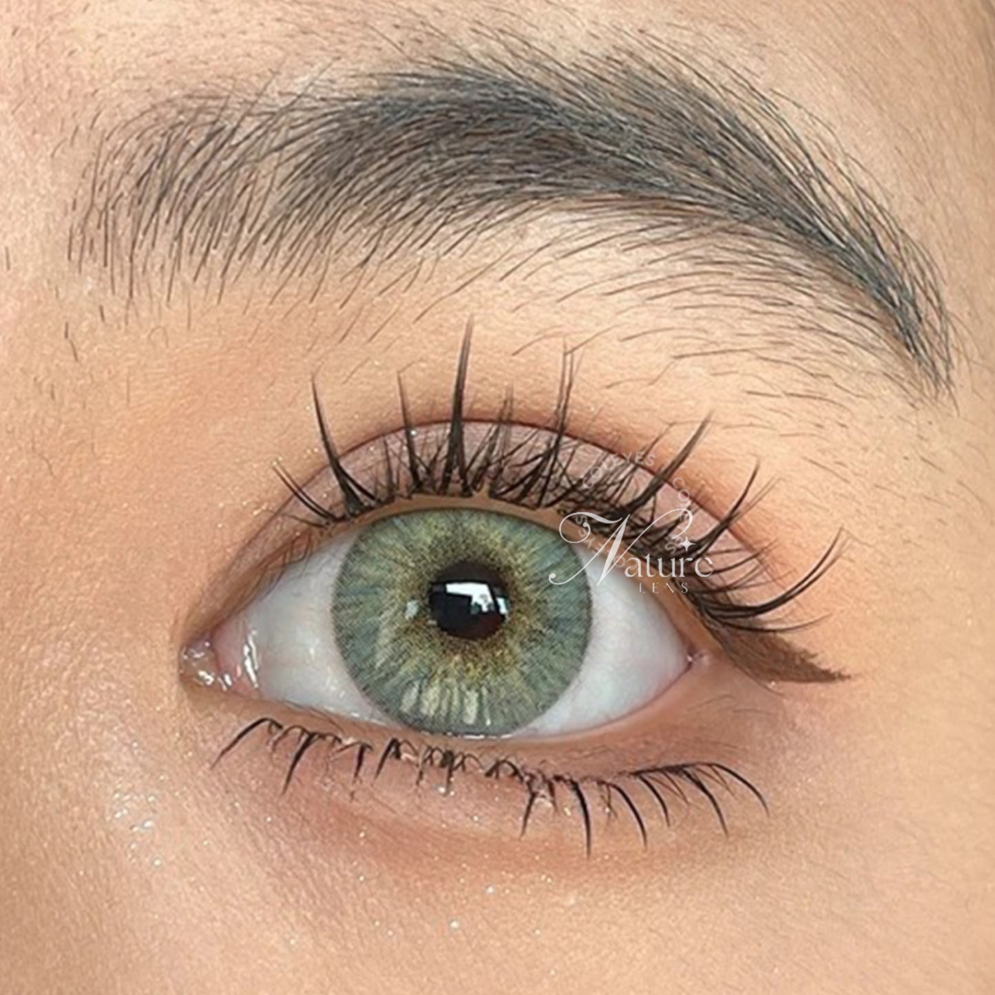 Lente de contato anual pupila pequena Malibu Estonya Green (caixa c/ 2 peças)