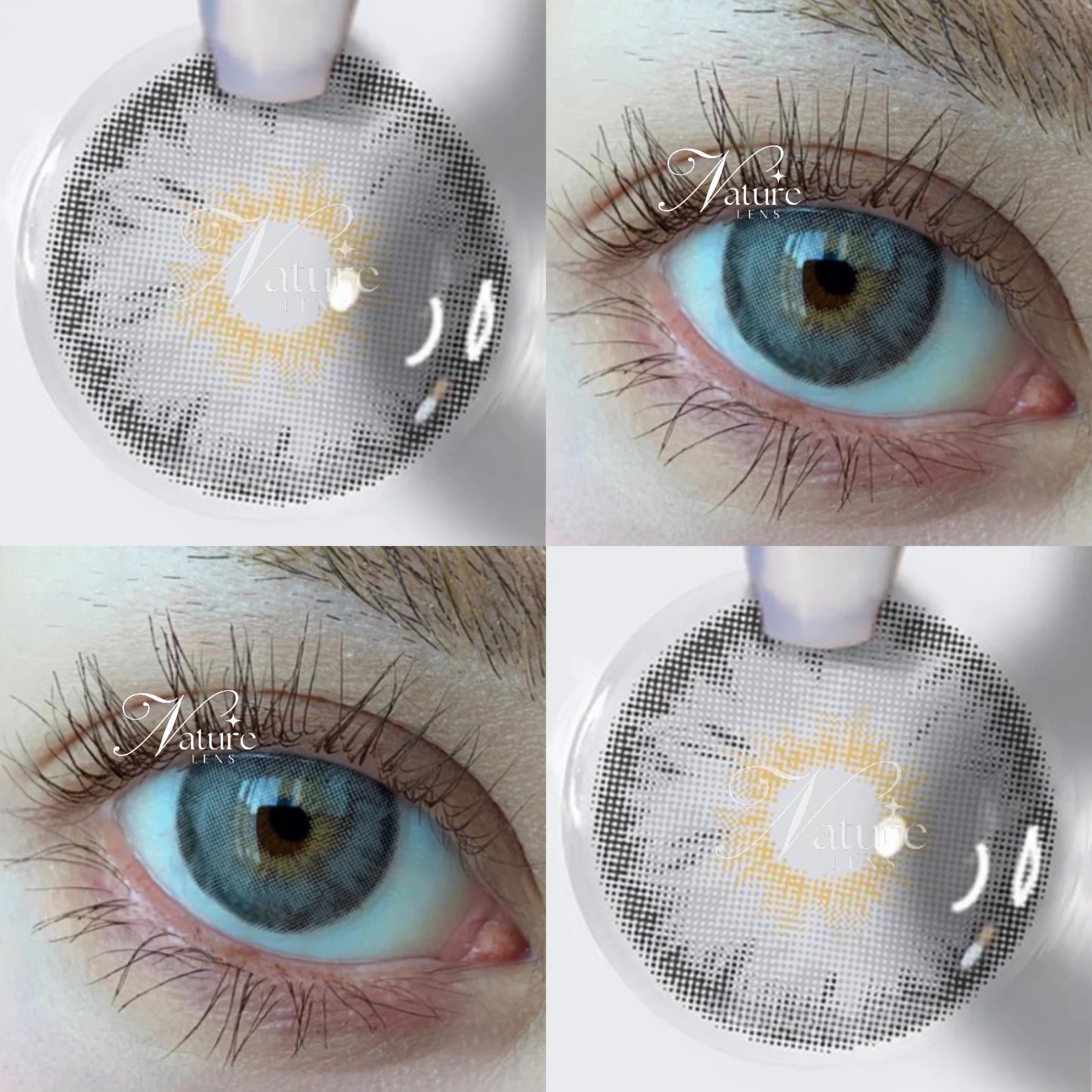 Lente de contato anual pupila reduzida Siri Gray (caixa c/ 2 peças)