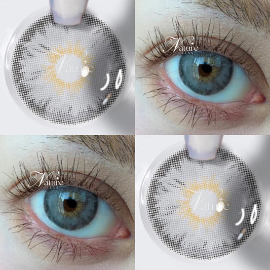 Lente de contato anual pupila reduzida Siri Gray (caixa c/ 2 peças)