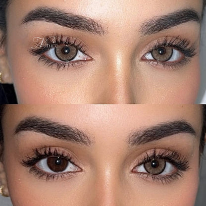 Lente de contato anual com grau para miopia Mirage Brown (caixa c/ 2 peças)