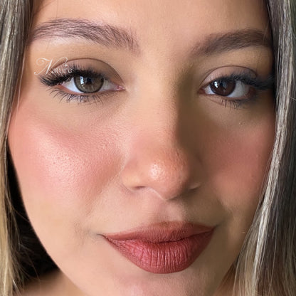 Lente de contato anual com grau para miopia Mirage Brown (caixa c/ 2 peças)