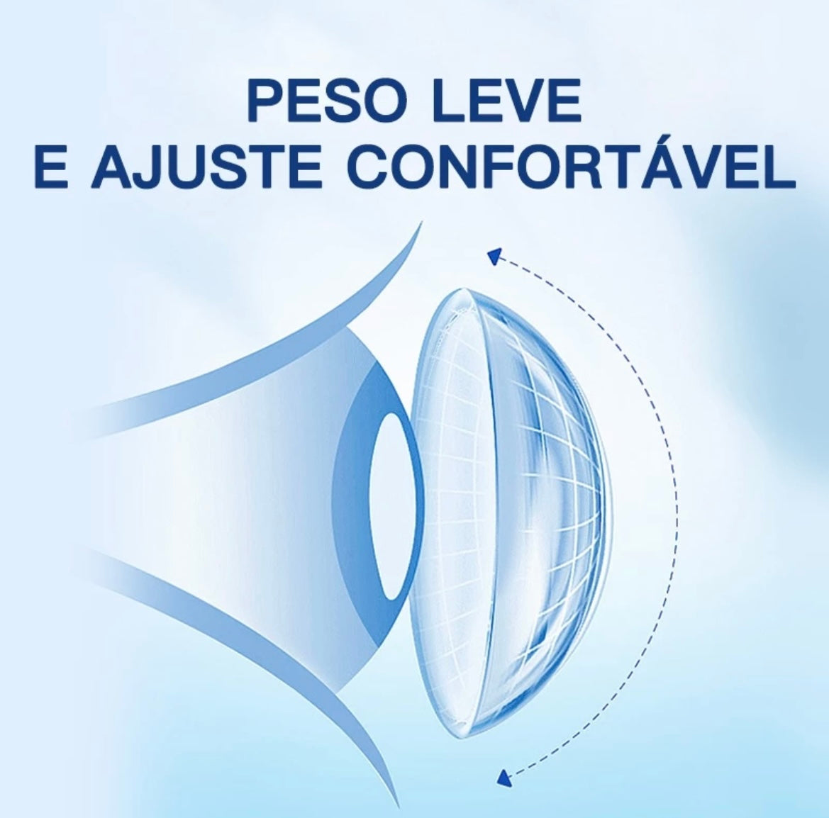 Lente de contato anual Incolor com grau para miopia (caixa c/ 2 peças)